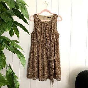 H&M Animal Print Sheath Dress with Ruffle